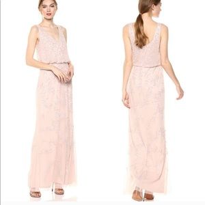 NWT Adrianna Papell Blouson Beaded Dress, Shell